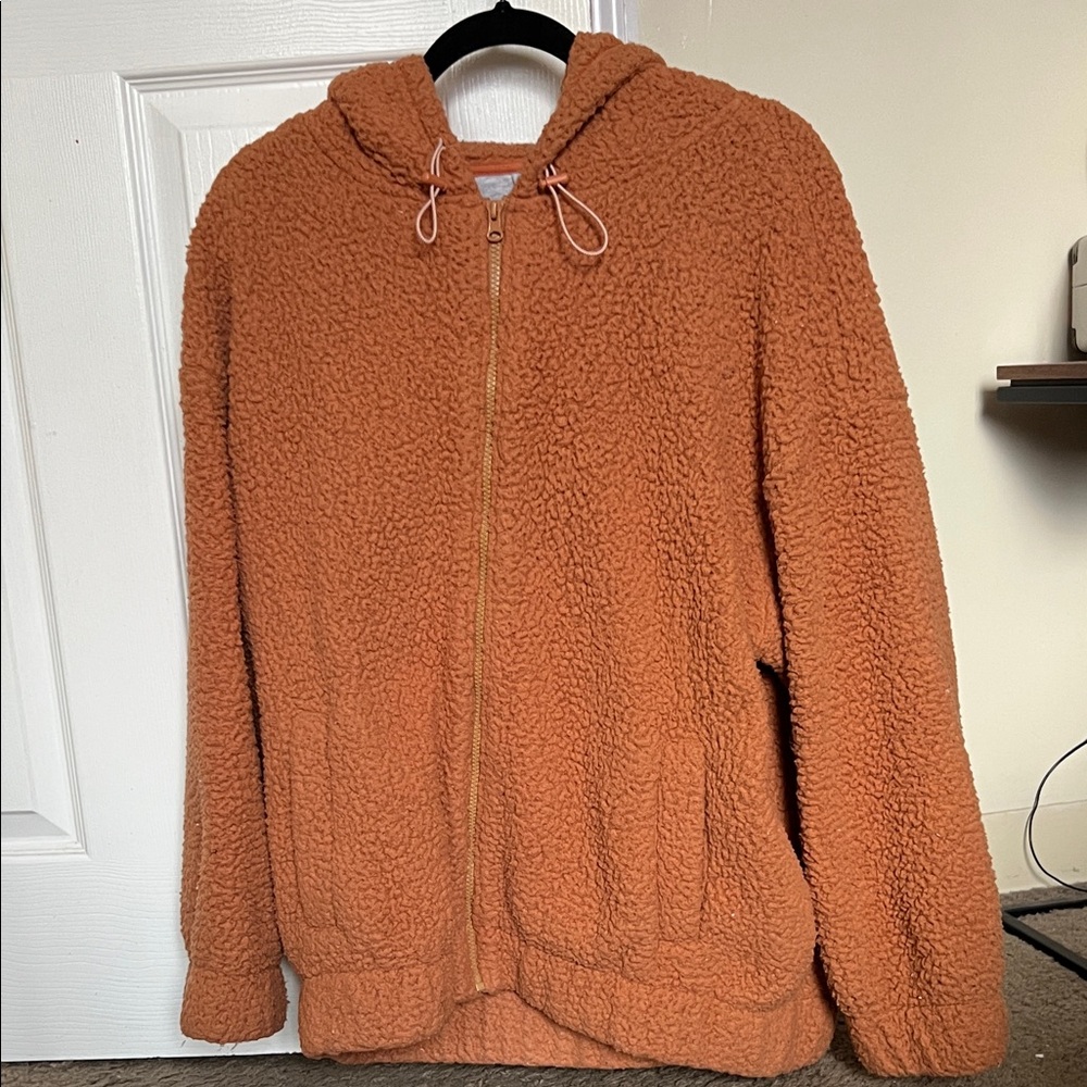 Aerie Cozy Orange Sherpa Hoodie